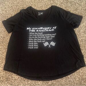 NWOT made by me Black racetrack racing womens T-Shirt